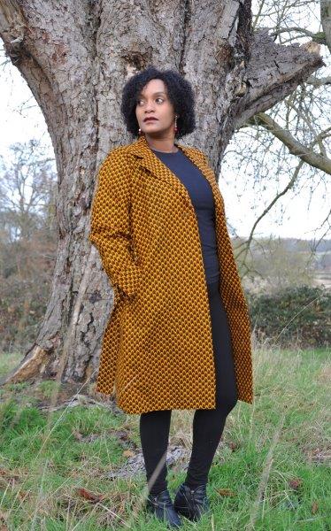 Mustard African Ankara Print Trench Coat