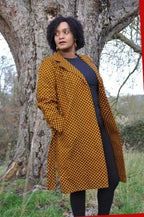 Mustard African Ankara Print Trench Coat