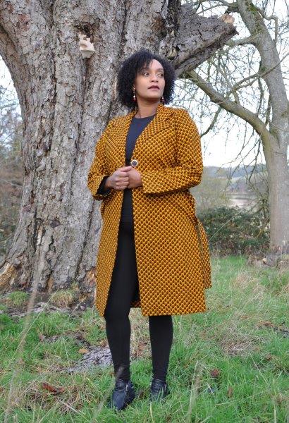 Mustard African Ankara Print Trench Coat