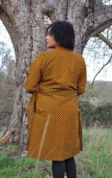 Mustard African Ankara Print Trench Coat