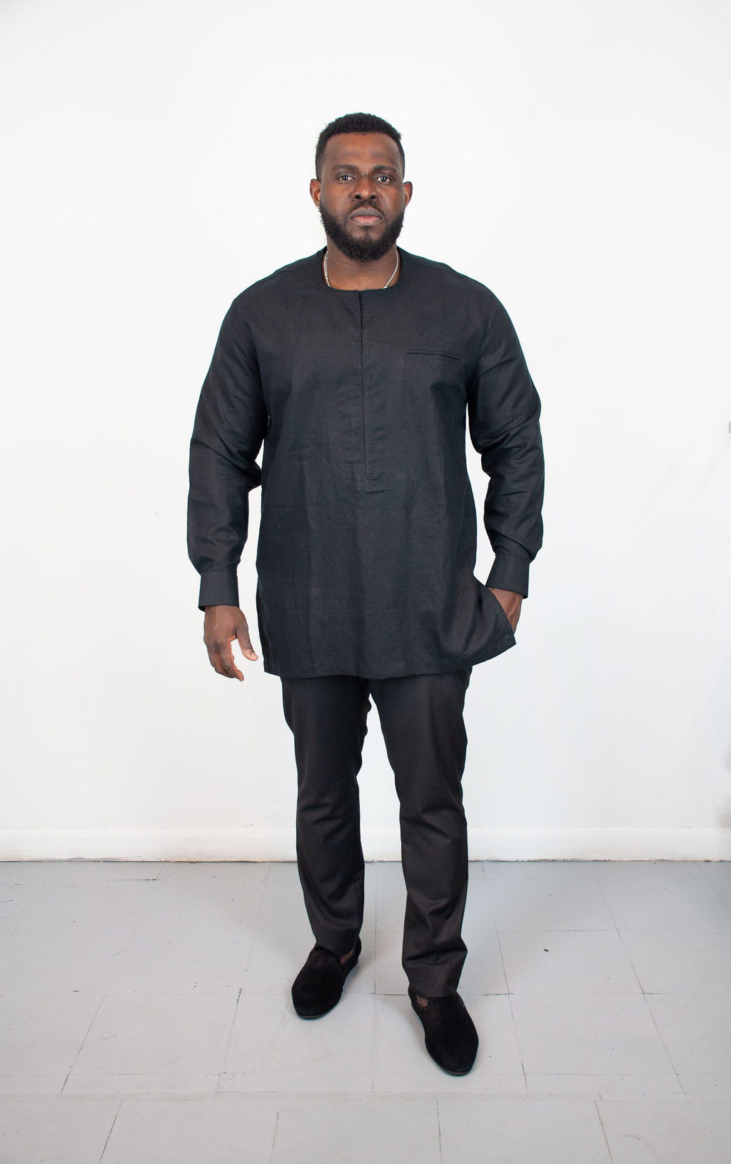 Handsome Staple Black Beautifully Stylish Traditional Suit
