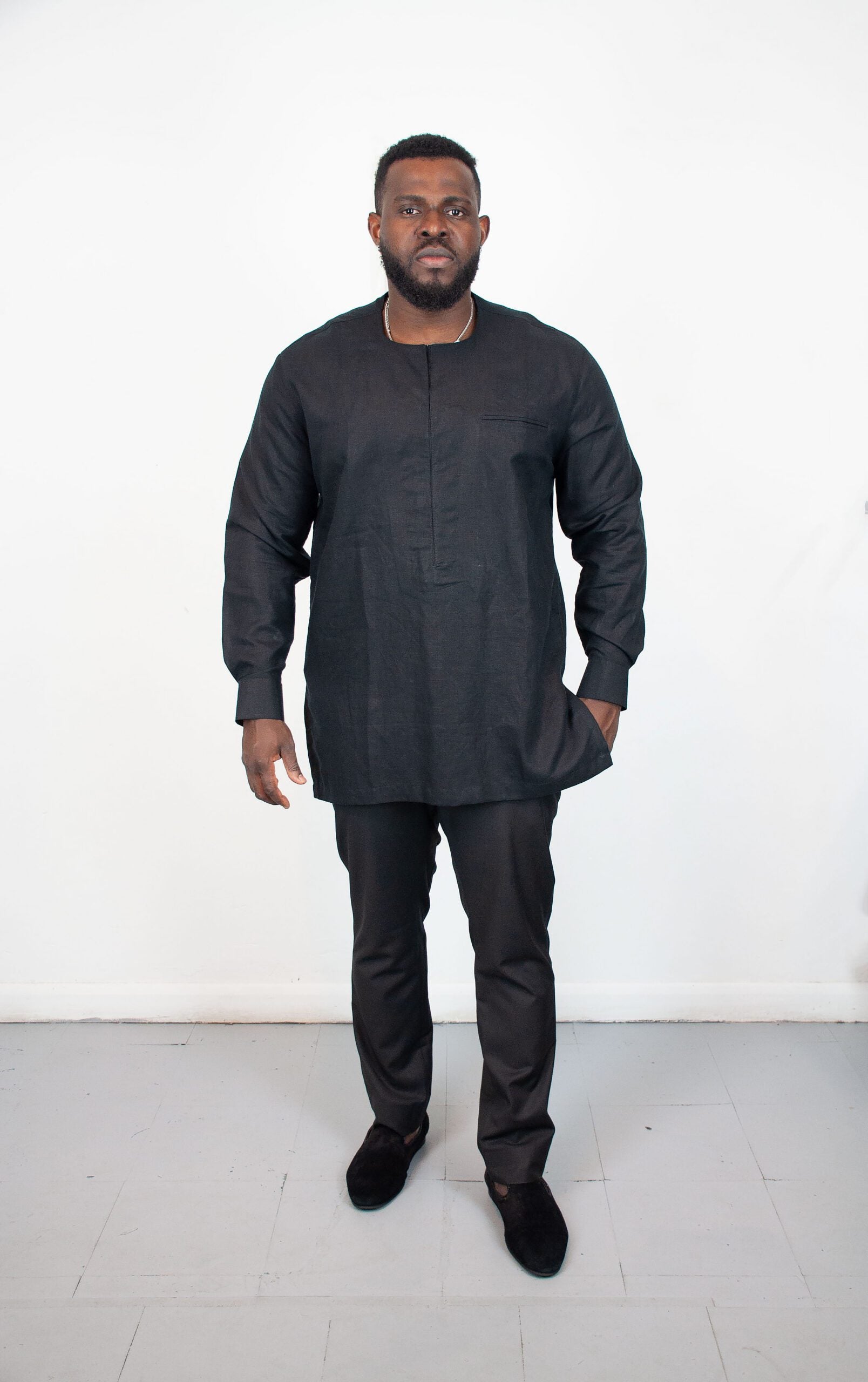 Handsome Staple Black Beautifully Stylish Traditional Suit