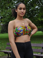 Colourful Kente African Print Bandeau Crop Top