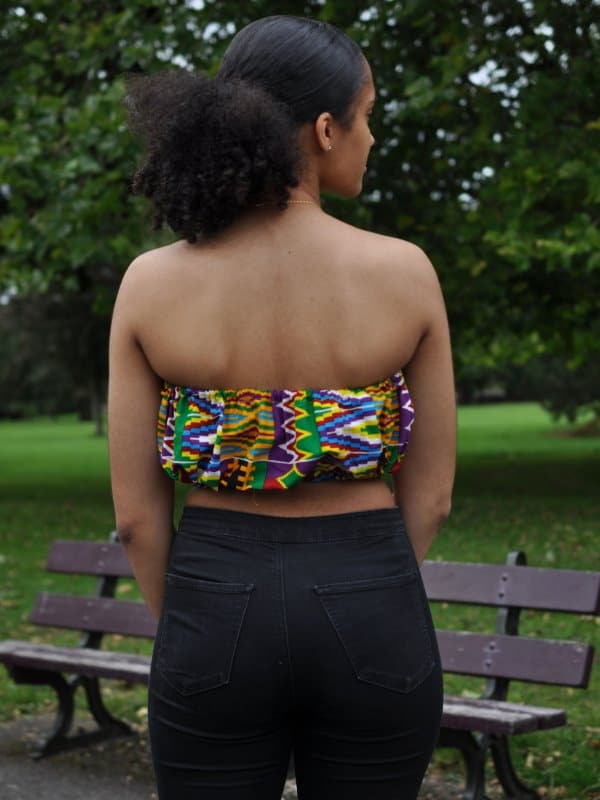 Colourful Kente African Print Bandeau Crop Top