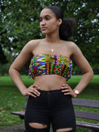 Colourful Kente African Print Bandeau Crop Top