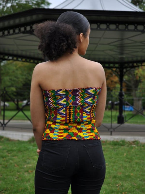 African Print Bandeau Tube Top