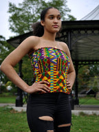 African Print Bandeau Tube Top