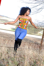 Kente African Print Bandeau Tube Top