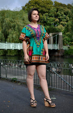 African 100% Cotton Dashiki Elasticated Colourful Shirts