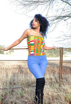 Kente African Print Bandeau Tube Top