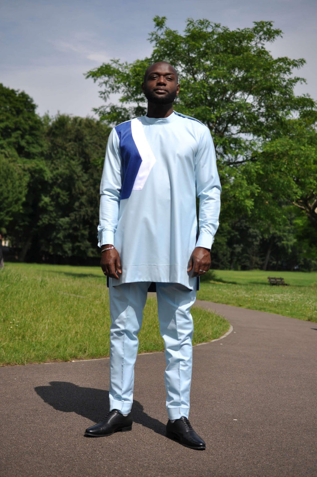 Kwadzo Blue African Men's Suit