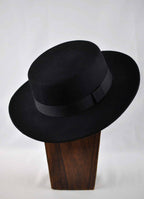 JT Aphrique Black Flat Top Fedora Hat
