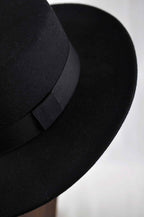 JT Aphrique Black Flat Top Fedora Hat