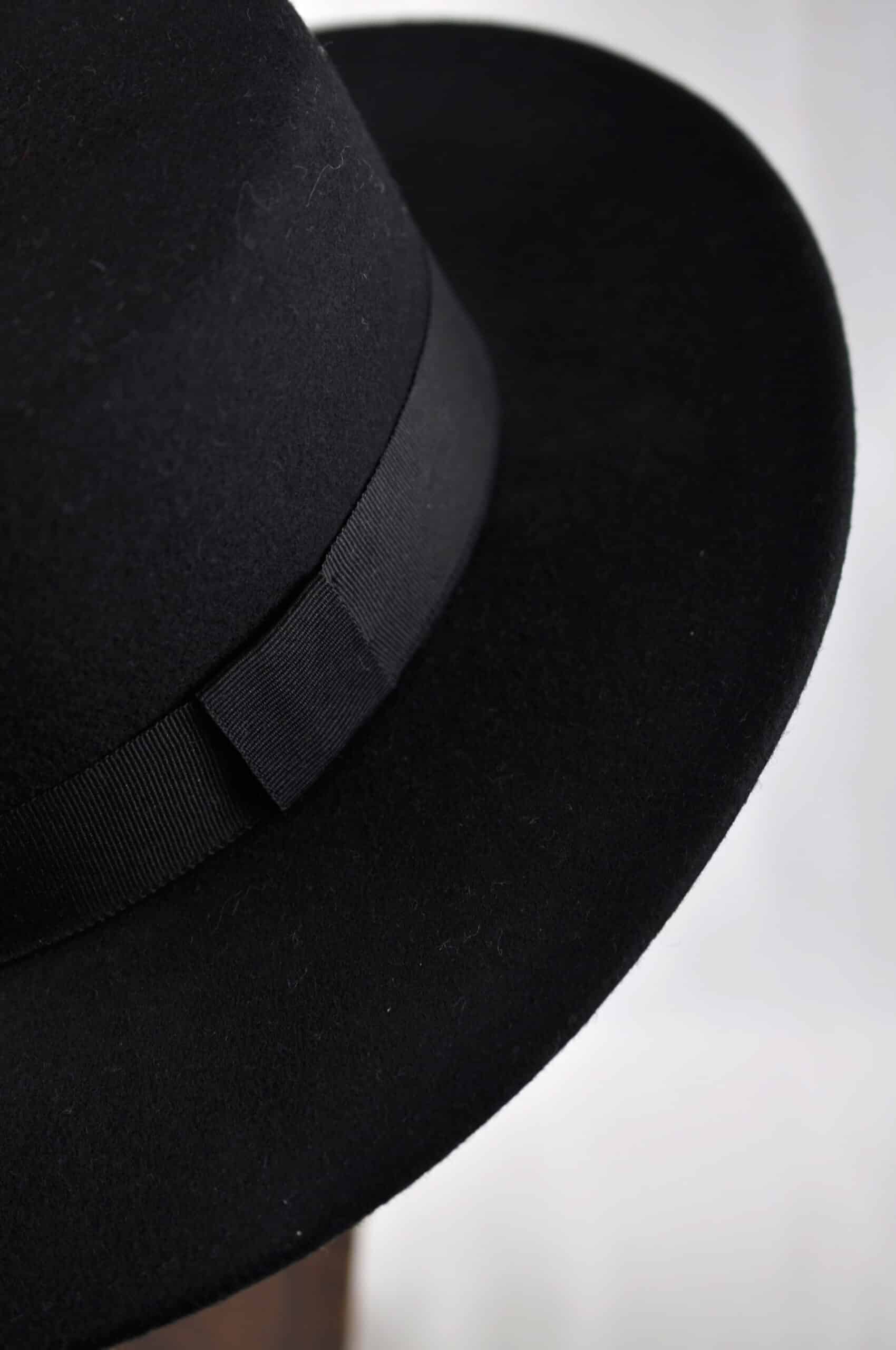 JT Aphrique Black Flat Top Fedora Hat