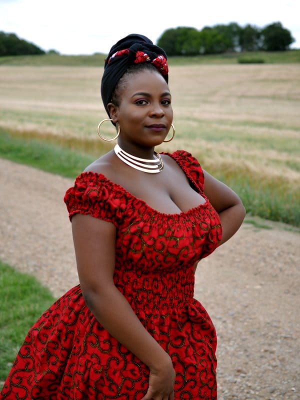 Red Ankara Print Maxi Dress