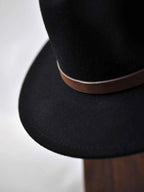 Black Fedora Hat with Feather