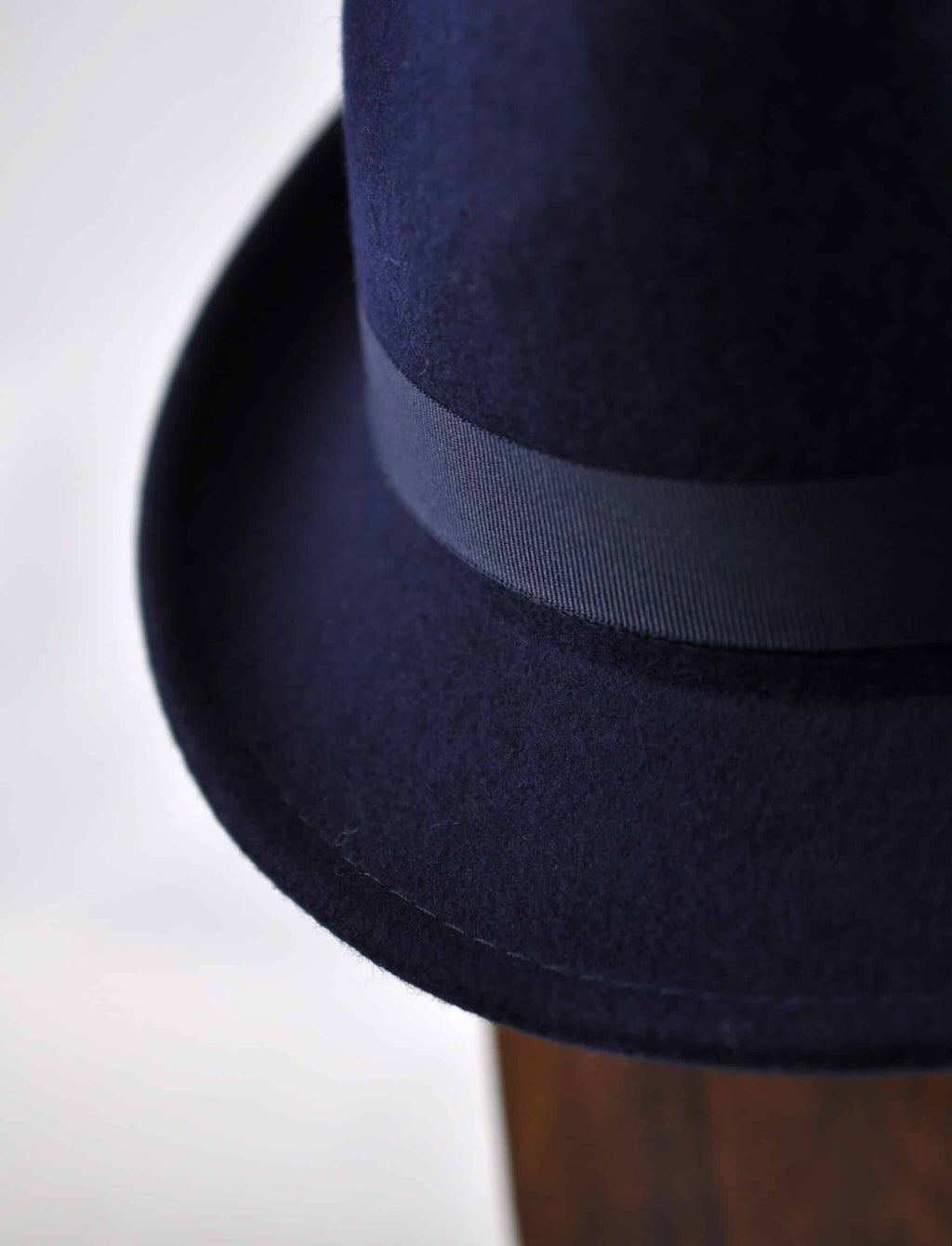Classic Navy Blue Fedora Hat with Ribbon