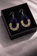 Handmade African Beaded Teardrop Earrings