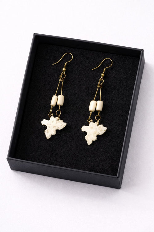 Africa Map Drop Earrings – Handmade Statement Jewellery