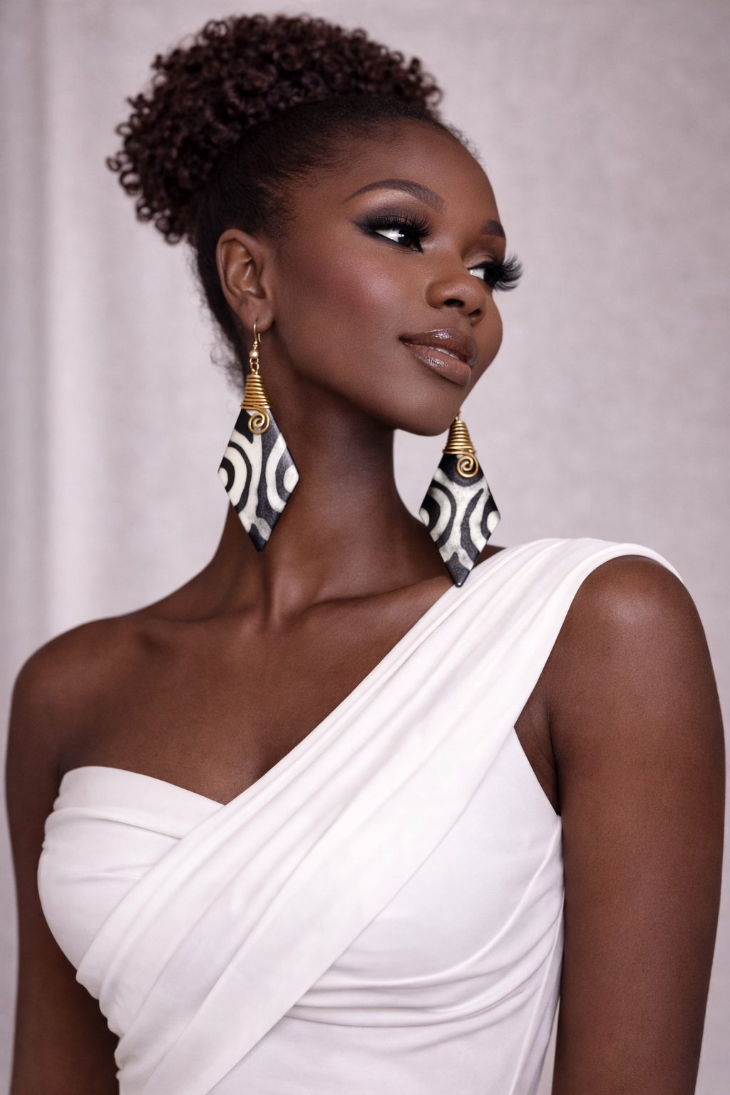 African-Inspired Geometric Statement Drop Earrings