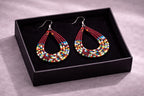 Handmade African Beaded Teardrop Earrings