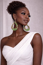 Handmade African Beaded Teardrop Earrings