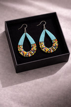 Handmade African Beaded Teardrop Earrings