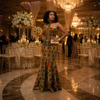 Kente African Print Fusion Silhouette Dress