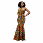 Kente African Print Fusion Silhouette Dress