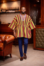 Royal Heritage Multi-Stripe Fugu Smock Top