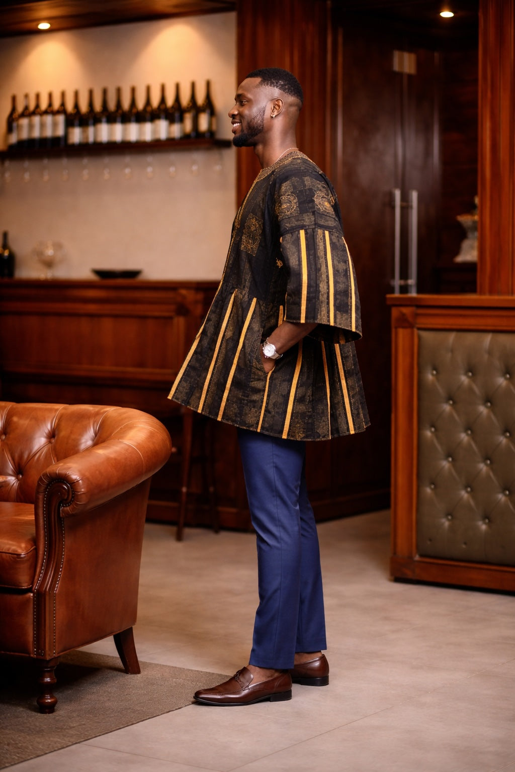Midnight Gold Heritage Fugu Smock Top