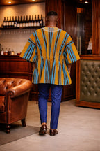 Royal Mustard Teal Heritage Fugu Smock Top