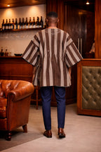 Cocoa Heritage Stripe Fugu Smock Top