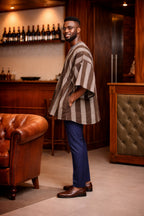 Cocoa Heritage Stripe Fugu Smock Top