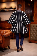 Men’s Black and White Heritage Fugu Smock Top
