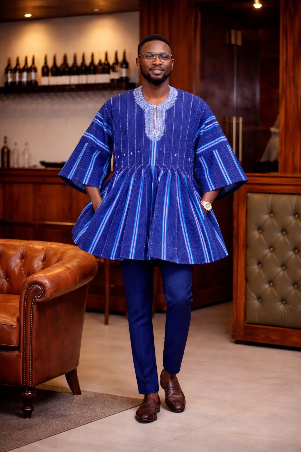 Men’s Royal Blue Heritage Fugu Smock Top