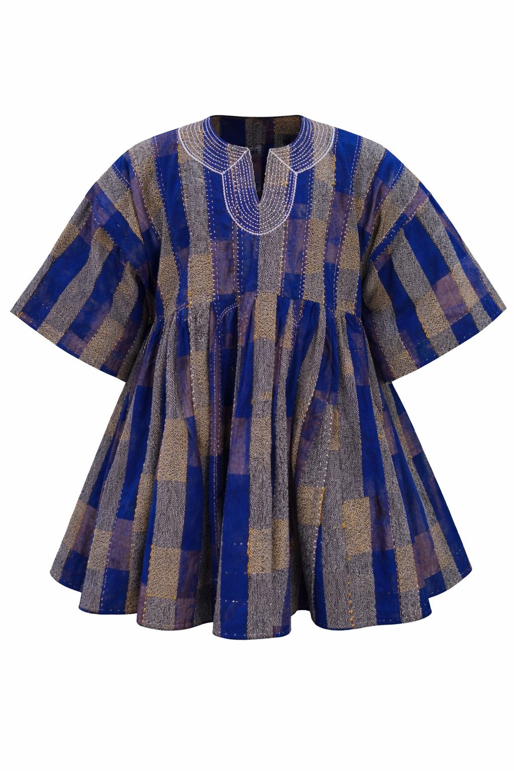 Heritage Indigo Fugu Peplum Top
