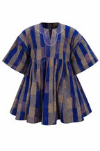 Heritage Indigo Fugu Peplum Top