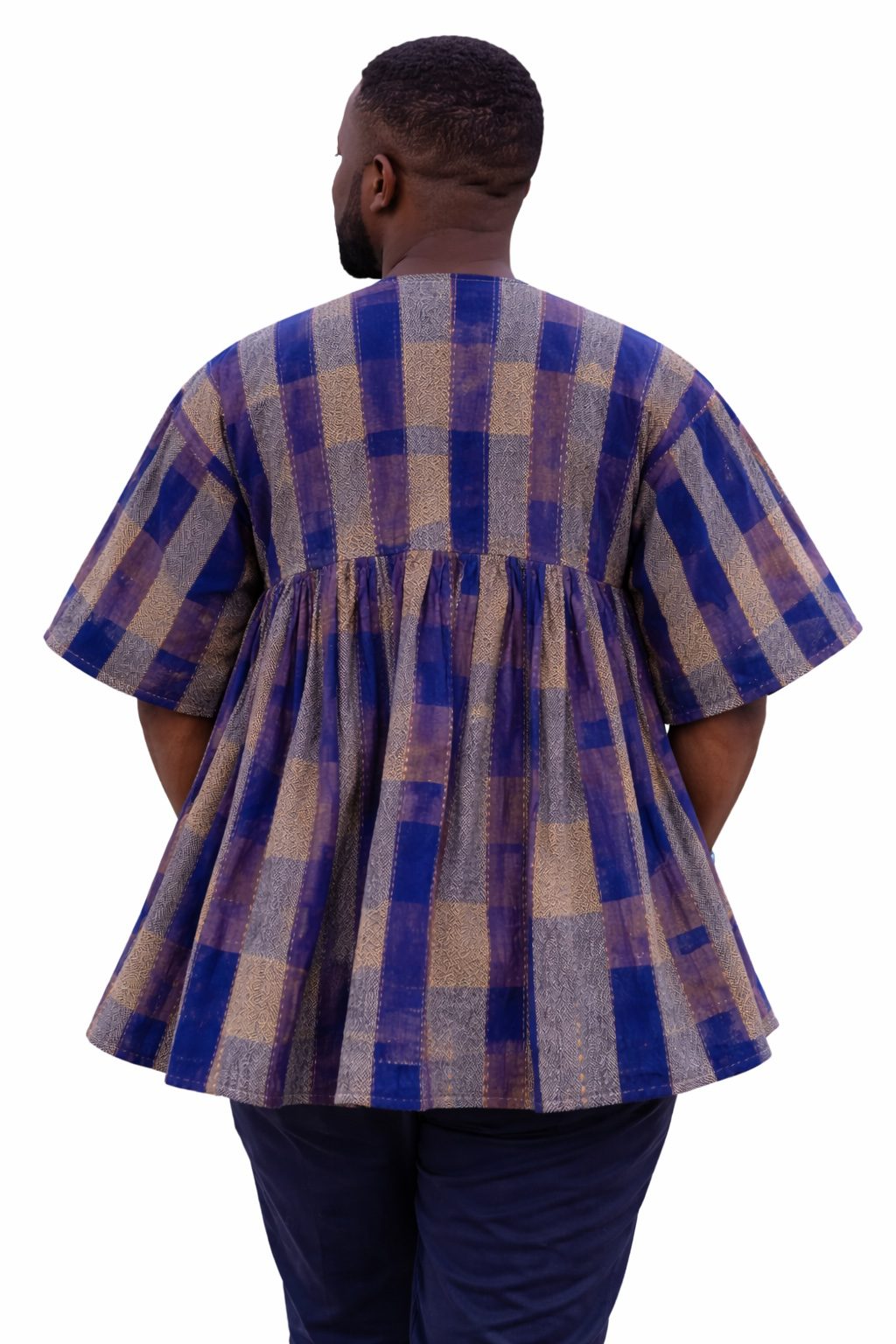 Heritage Indigo Fugu Peplum Top