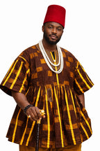 Heritage Brown Fugu Traditional Smock – Authentic Ghanaian Batakari Tunic