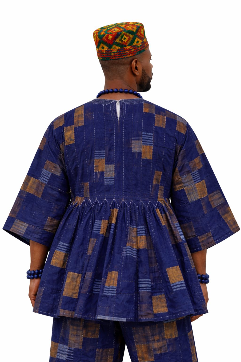 Heritage Navy Fugu Traditional Smock – Authentic Ghanaian Batakari Tunic