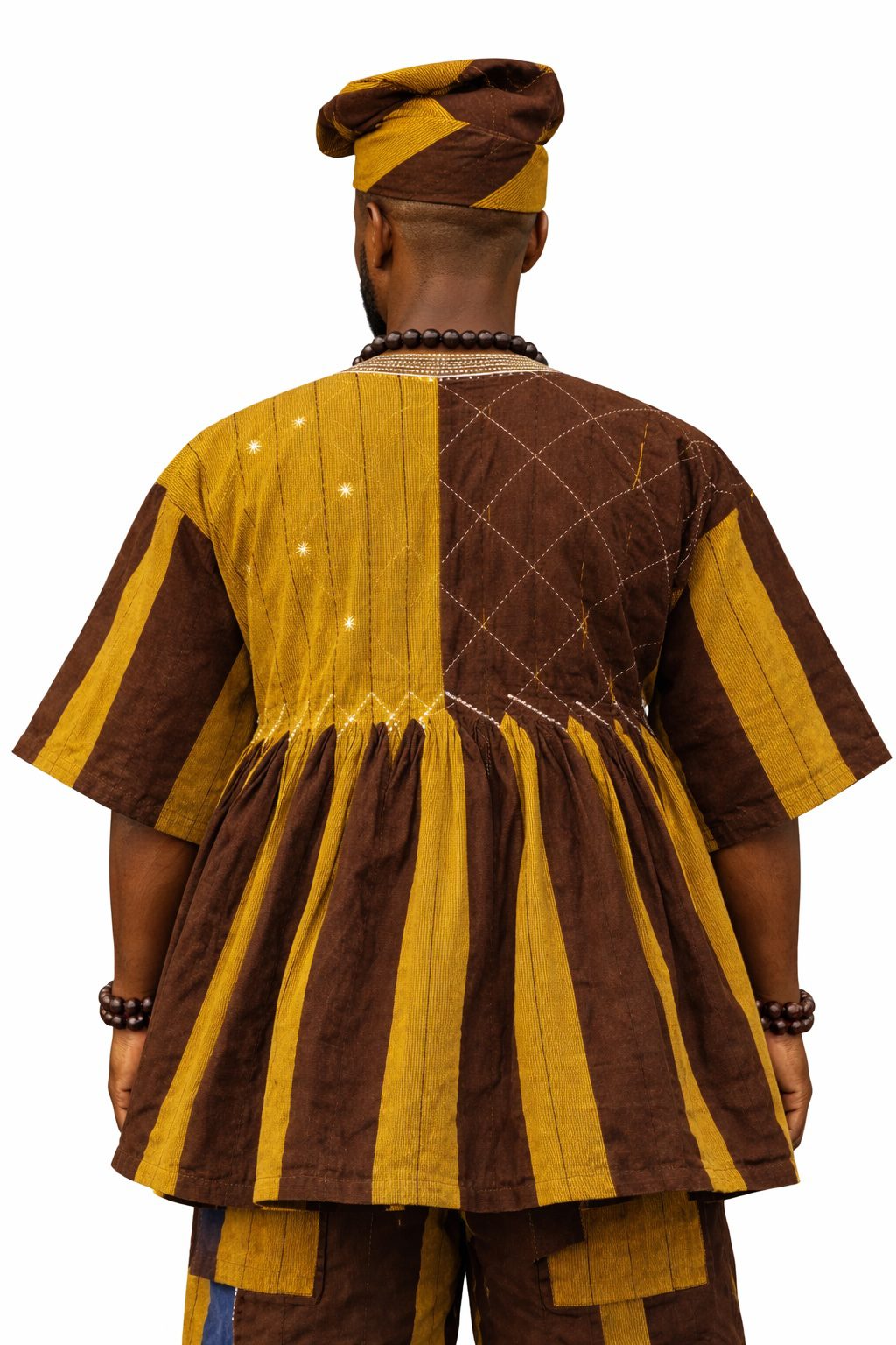Heritage Two-Tone Fugu Traditional Smock – Authentic Ghanaian Batakari Tunic