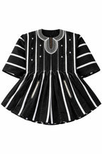 Heritage Monochrome Fugu Peplum Top