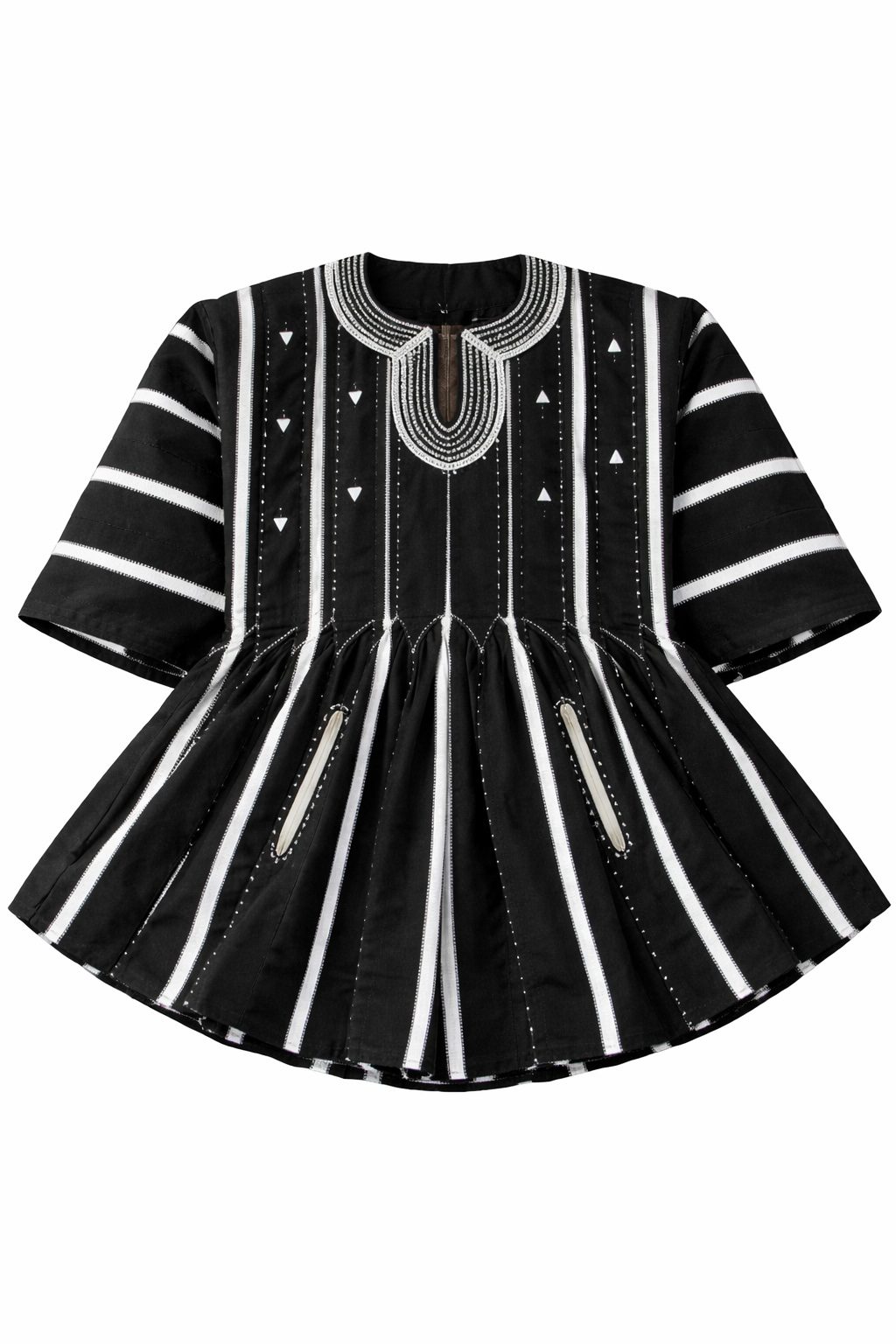 Heritage Monochrome Fugu Peplum Top