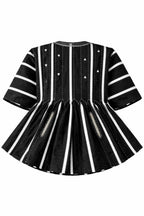 Heritage Monochrome Fugu Peplum Top