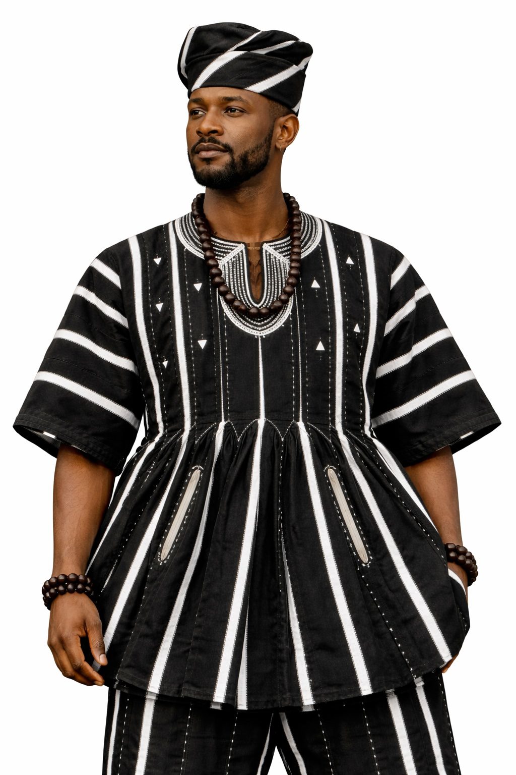 Heritage Monochrome Fugu Peplum Top