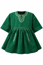 Heritage Emerald Fugu Peplum Top