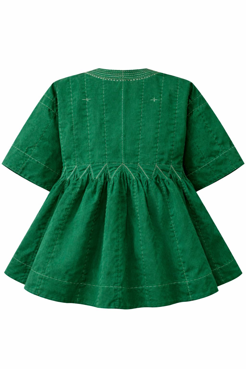 Heritage Emerald Fugu Peplum Top