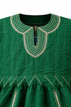 Heritage Emerald Fugu Peplum Top