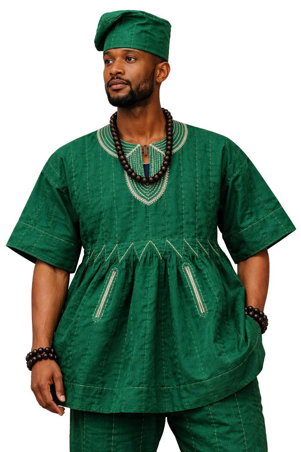 Heritage Emerald Fugu Peplum Top